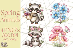 Spring Woodland Critter Clipart PNG, Spring Png Product Image 1