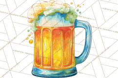 Beer Watercolor Clipart, Beer PNG, Beer Mug, Beer Bottle Product Image 5
