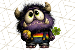 Funny St Patricks Day Monsters Clipart, St Paddy Monster PNG Product Image 5