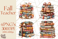 Fall Teacher School Supplies Clipart PNG Product Image 1