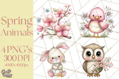 Spring Woodland Critter Clipart PNG, Spring Png Product Image 1