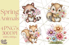 Spring Woodland Critter Clipart PNG, Spring Png Product Image 1