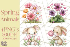 Spring Woodland Critter Clipart PNG, Spring Png Product Image 1