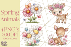 Spring Woodland Critter Clipart PNG, Spring Png Product Image 1