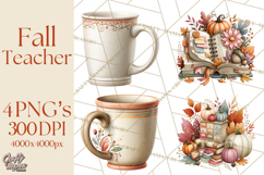Fall Teacher School Supplies Clipart PNG Product Image 1