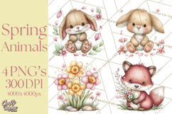 Spring Woodland Critter Clipart PNG, Spring Png Product Image 1