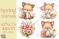 Spring Woodland Critter Clipart PNG, Spring Png Product Image 1