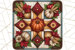Fall Quilt Square Pattern PNG Designs Product Image 3