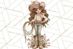 Pink Rodeo Western Clipart PNG, Rustic Cowgirl Product Image 3
