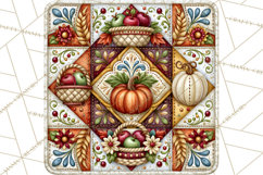 Fall Quilt Square Pattern PNG Designs Product Image 4
