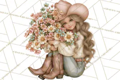 Pink Rodeo Western Clipart PNG, Rustic Cowgirl Product Image 5