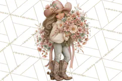 Pink Rodeo Western Clipart PNG, Rustic Cowgirl Product Image 2