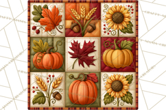 Fall Quilt Square Pattern PNG Designs Product Image 5