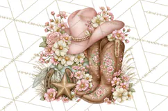 Pink Rodeo Western Clipart PNG, Rustic Cowgirl Product Image 3