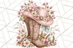 Pink Rodeo Western Clipart PNG, Rustic Cowgirl Product Image 4