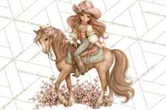 Pink Rodeo Western Clipart PNG, Rustic Cowgirl Product Image 3