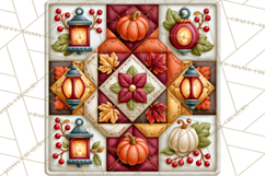 Fall Quilt Square Pattern PNG Designs Product Image 3
