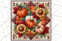 Fall Quilt Square Pattern PNG Designs Product Image 4