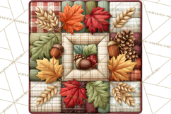 Fall Quilt Square Pattern PNG Designs Product Image 2