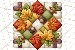 Fall Quilt Square Pattern PNG Designs Product Image 2