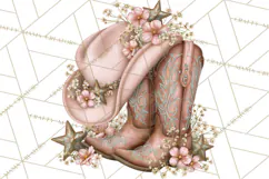 Pink Rodeo Western Clipart PNG, Rustic Cowgirl Product Image 2