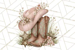 Pink Rodeo Western Clipart PNG, Rustic Cowgirl Product Image 3