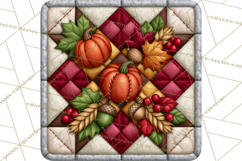 Fall Quilt Square Pattern PNG Designs Product Image 4