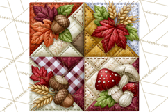 Fall Quilt Square Pattern PNG Designs Product Image 4