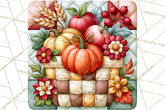 Fall Quilt Square Pattern PNG Designs Product Image 4