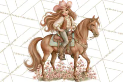 Pink Rodeo Western Clipart PNG, Rustic Cowgirl Product Image 4