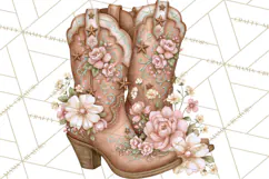 Pink Rodeo Western Clipart PNG, Rustic Cowgirl Product Image 3