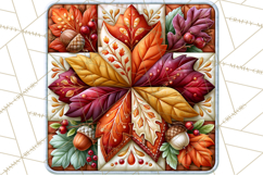 Fall Quilt Square Pattern PNG Designs Product Image 5