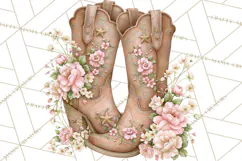 Pink Rodeo Western Clipart PNG, Rustic Cowgirl Product Image 4
