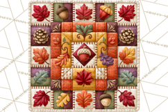 Fall Quilt Square Pattern PNG Designs Product Image 2
