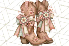 Pink Rodeo Western Clipart PNG, Rustic Cowgirl Product Image 5