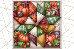 Fall Quilt Square Pattern PNG Designs Product Image 5