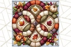 Fall Quilt Square Pattern PNG Designs Product Image 2