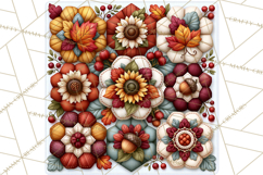 Fall Quilt Square Pattern PNG Designs Product Image 5