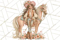 Pink Rodeo Western Clipart PNG, Rustic Cowgirl Product Image 5