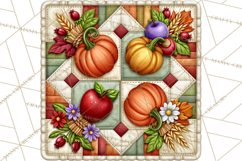 Fall Quilt Square Pattern PNG Designs Product Image 2