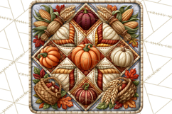Fall Quilt Square Pattern PNG Designs Product Image 3