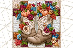 Fall Quilt Square Pattern PNG Designs Product Image 4