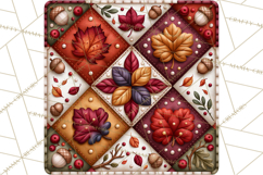Fall Quilt Square Pattern PNG Designs Product Image 5