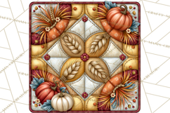 Fall Quilt Square Pattern PNG Designs Product Image 2