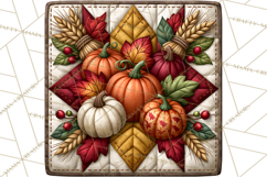 Fall Quilt Square Pattern PNG Designs Product Image 3
