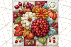 Fall Quilt Square Pattern PNG Designs Product Image 4