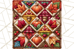 Fall Quilt Square Pattern PNG Designs Product Image 5
