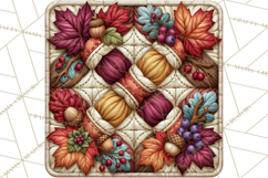 Fall Quilt Square Pattern PNG Designs Product Image 2