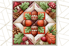 Fall Quilt Square Pattern PNG Designs Product Image 4
