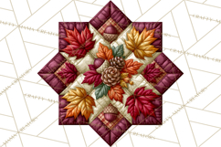 Fall Quilt Square Pattern PNG Designs Product Image 3